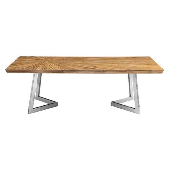 Gaberot Coffee Table with Steel Base - Natural, Bamboo