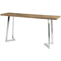 Gaberot Console Table with Steel Base - Natural, Bamboo