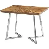 Gaberot Side Table with Steel Base - Natural, Bamboo