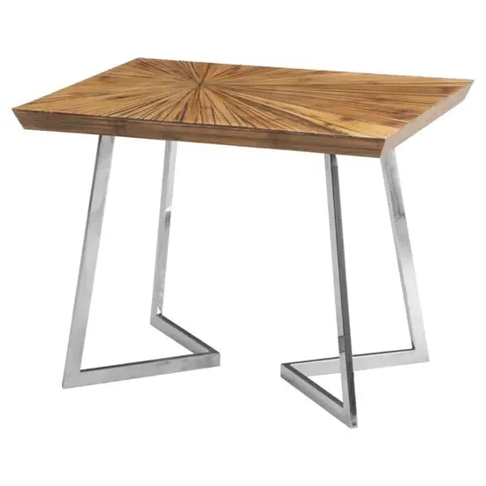 Gaberot Side Table with Steel Base - Natural, Bamboo image