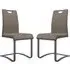 Gable Dining Chairs in Pair - Taupe, Faux Leather