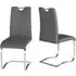 Gable Dining Chairs with Chrome Legs - Grey, Faux Leather