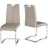 Gable Dining Chairs with Chrome Legs - Taupe, Faux Leather