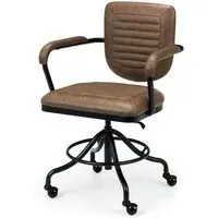 Gable Office Chair with Gas Lift - Brown, Faux Leather