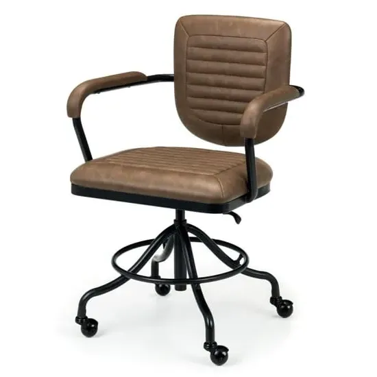 Gable Office Chair with Gas Lift - Brown, Faux Leather