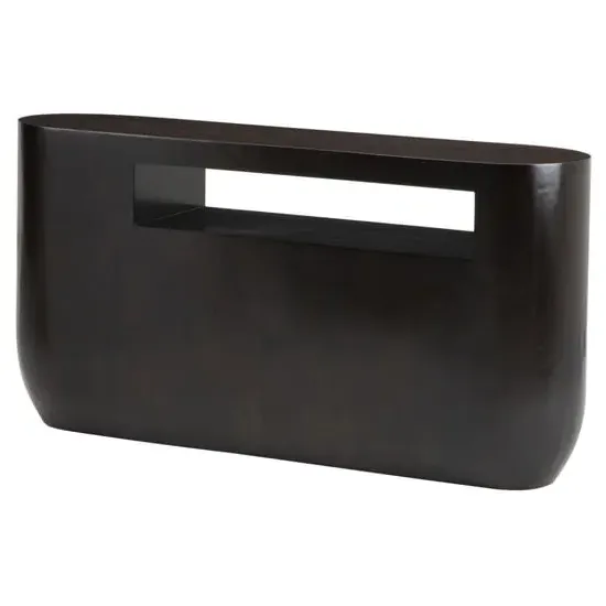 Gablet Oblong Console Table - Dark Brown, Bamboo