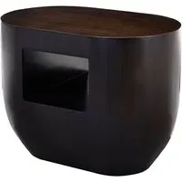 Gablet Oblong Side Table - Dark Brown, Bamboo