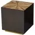 Gablet Square Side Table with Gold Base - Dark Brown, Bamboo