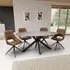 Gabri Oval Dining Set with 6 Aara Chairs - Brown, Sintered Stone