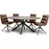 Gabri Oval Dining Set with 6 Nobo Chairs - Brown, Sintered Stone
