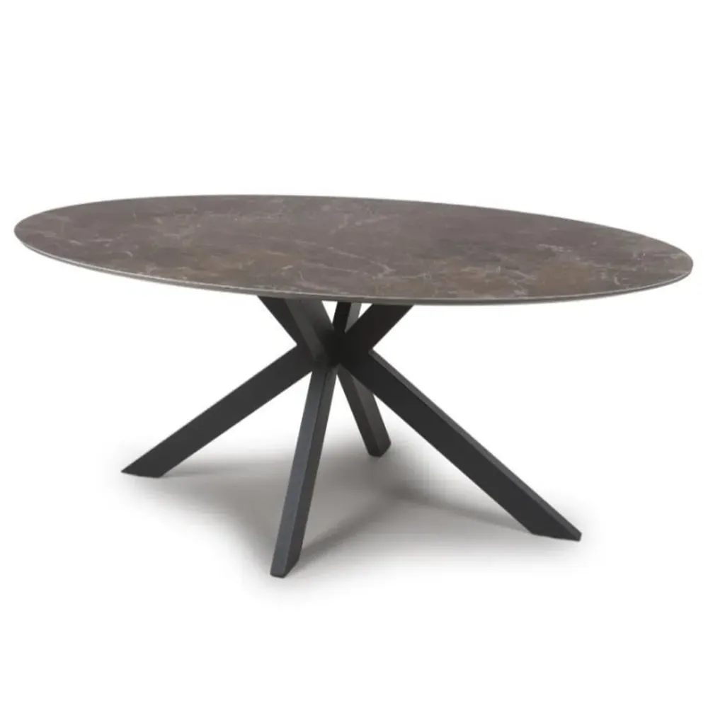 Gabri Oval Dining Table - Black, Sintered Stone