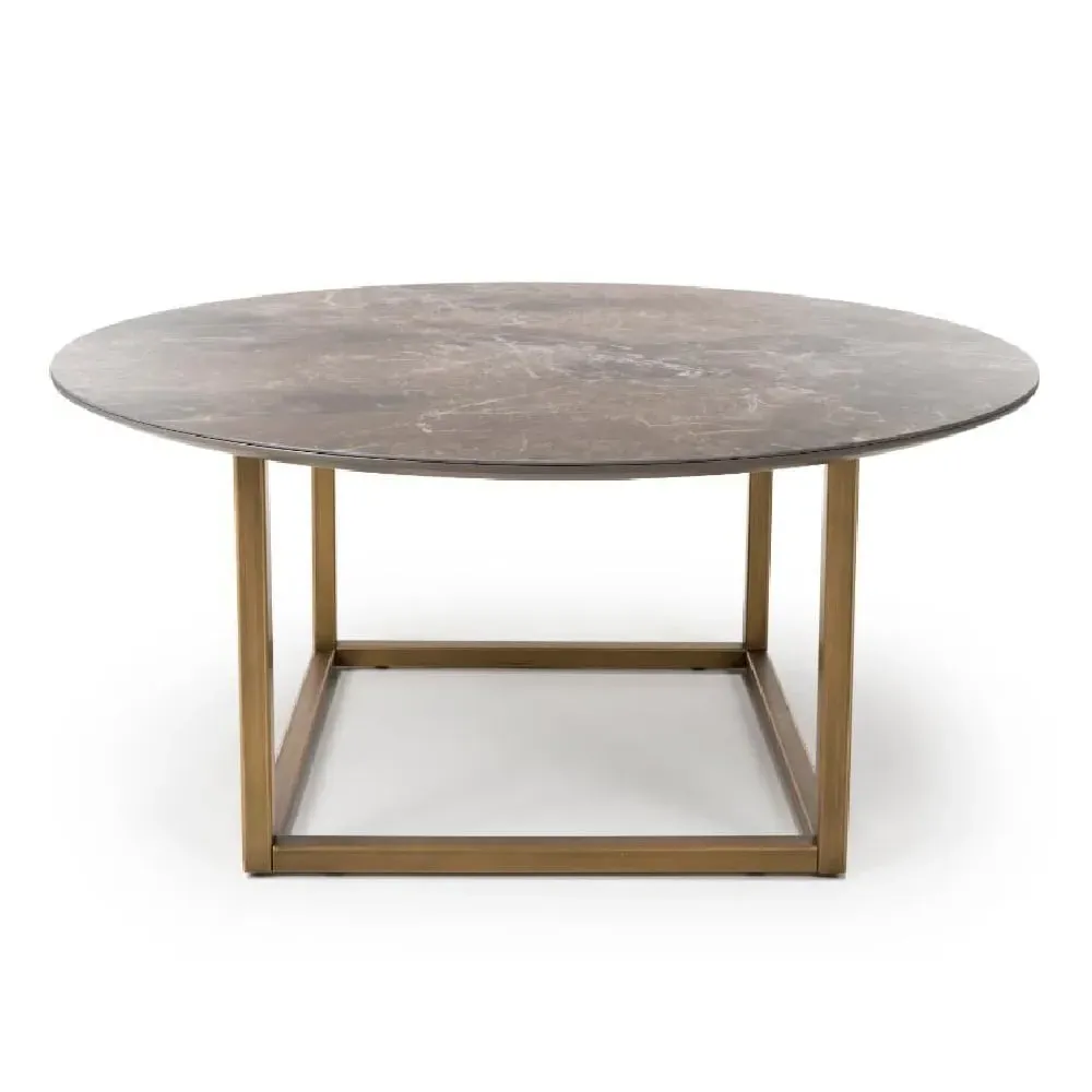 Gabri Round Coffee Table - Grey, Sintered Stone