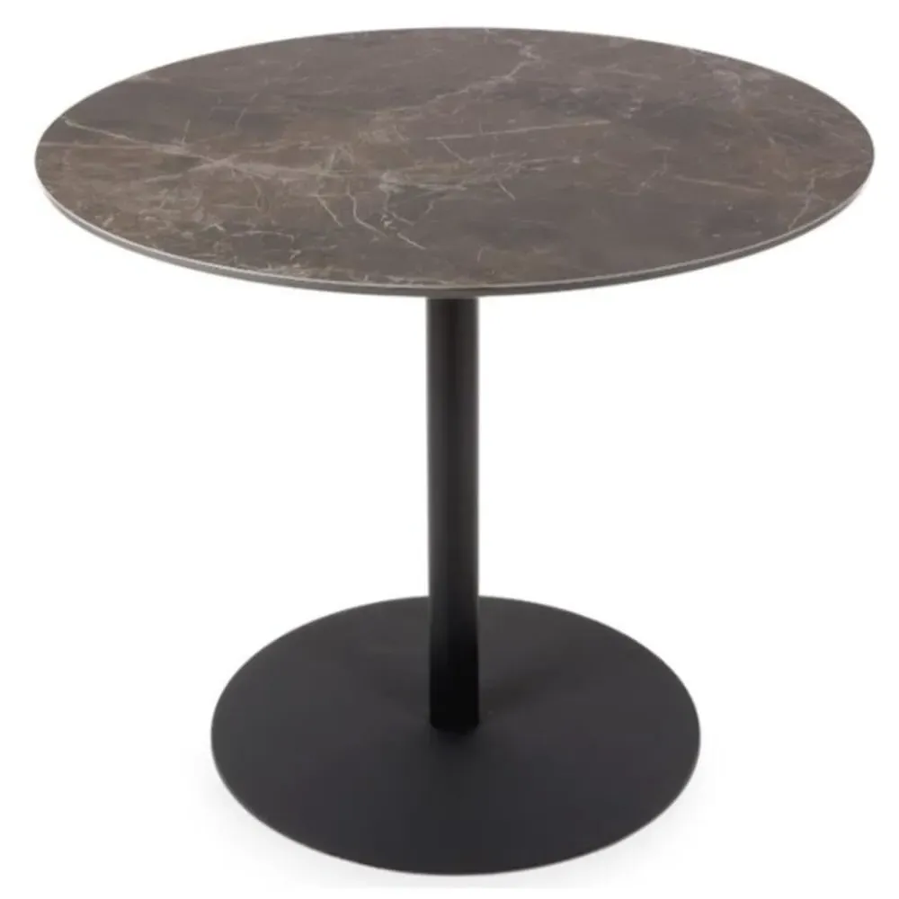 Gabri Small Round Dining Table - Black, Sintered Stone