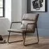 Gael Bedroom Chair - Brown, Faux Leather
