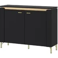 Gaffney LED Sideboard with 2 Doors - Black, Gold
