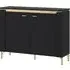 Gaffney LED Sideboard with 2 Doors - Black, Gold