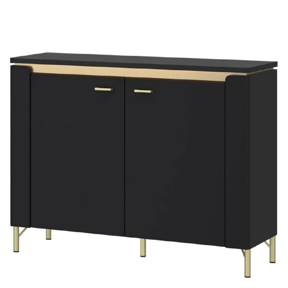 Gaffney LED Sideboard with 2 Doors - Black, Gold image