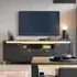 Gaffney LED TV Stand with 2 Doors - Black, Gold
