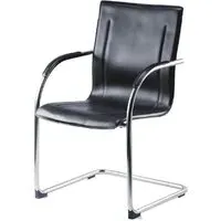 Gaffney Office Chair with Chrome Legs - Black, Leather