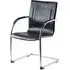 Gaffney Office Chair with Chrome Legs - Black, Leather