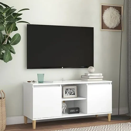 Gafna TV Stand with Storage - White, Engineered Wood