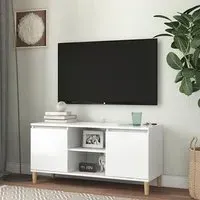 Gafna TV Stand with Storage - White High Gloss, Engineered Wood