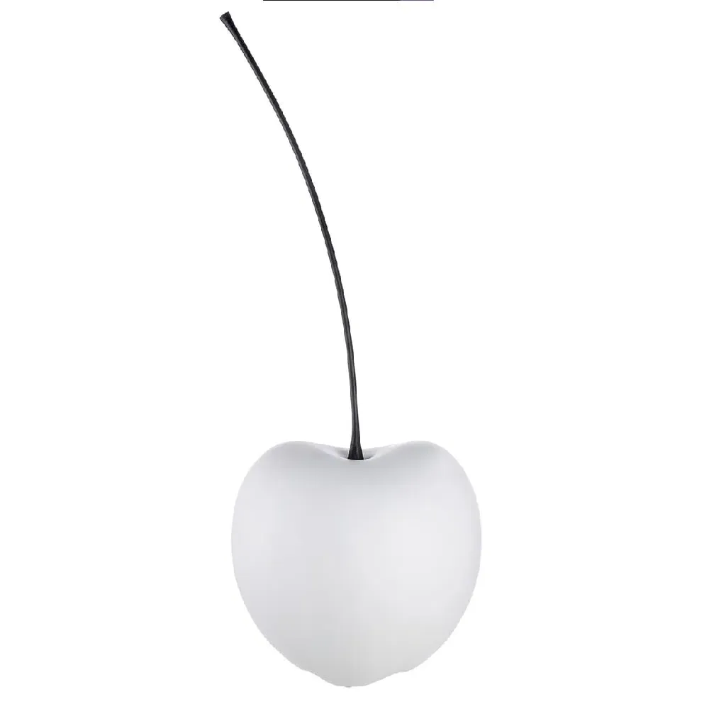 Gaily Small Cherry Sculpture - White, Ceramic product
