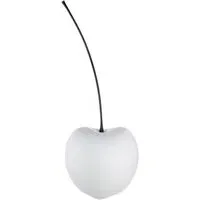 Gaily Small Cherry Sculpture - White, Ceramic