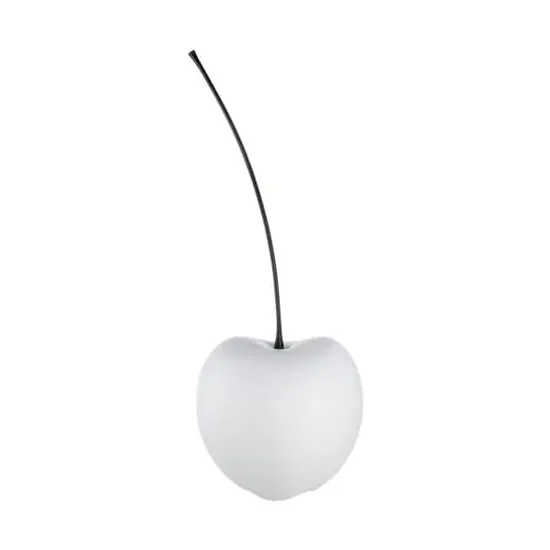 Gaily Small Cherry Sculpture - White, Ceramic
