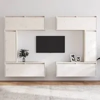 Gaiva Entertainment Unit - White, Solid Pinewood alternate view