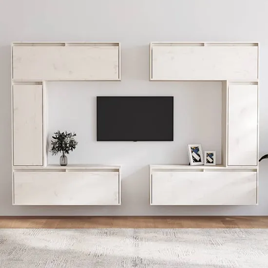 Gaiva Entertainment Unit - White, Solid Pinewood product