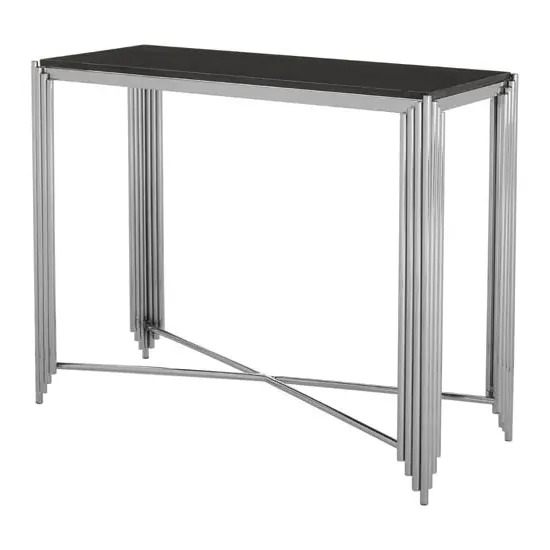 Gakyid Console Table - Black, Granite