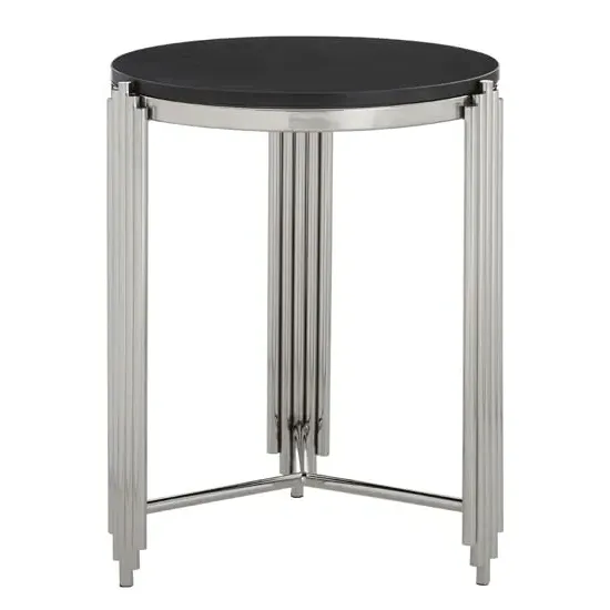 Gakyid Round Side Table - Black, Granite image