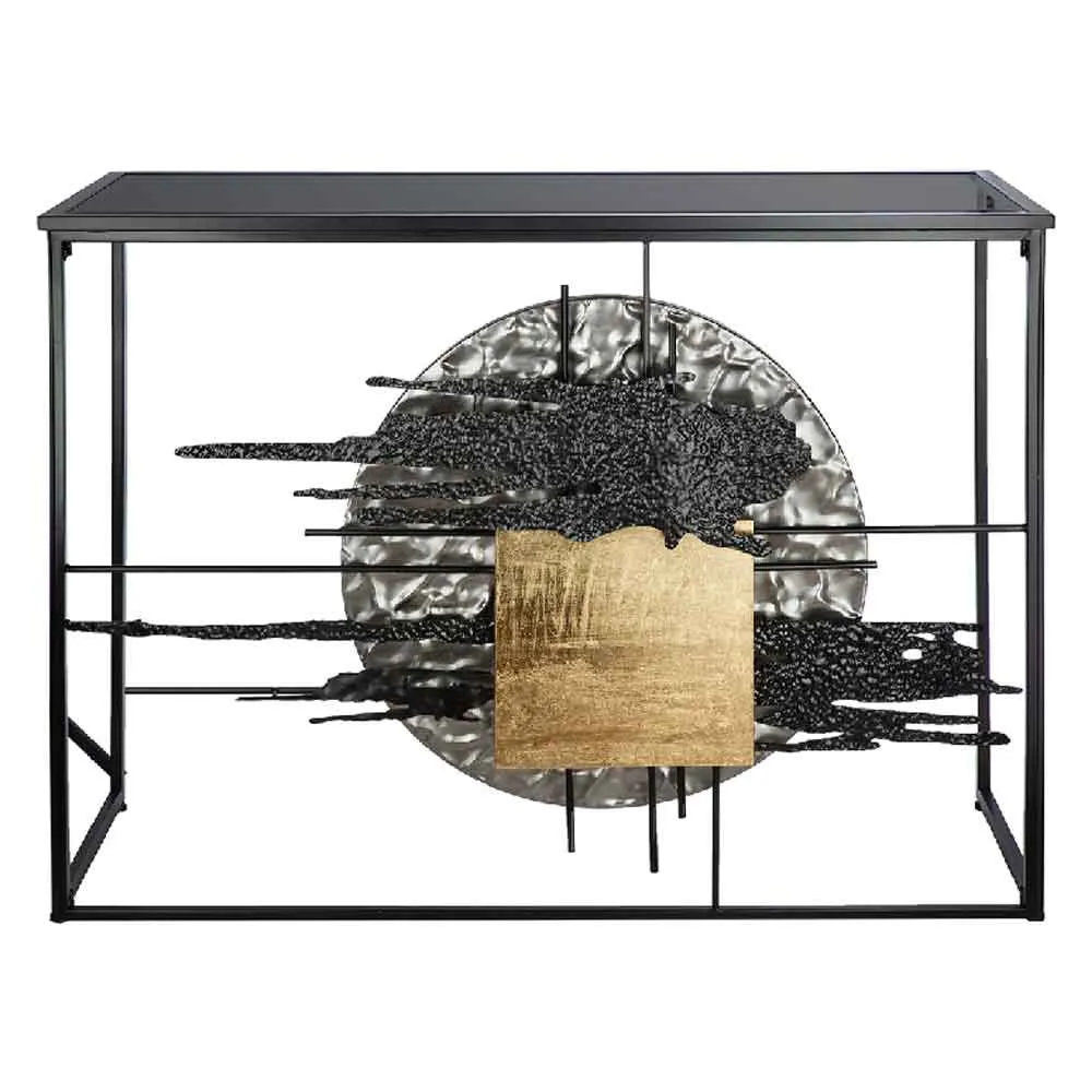 Galaxy Art Frame Metal Console Table - Black, Gold product