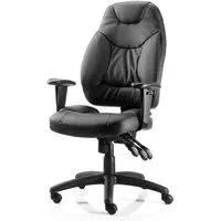 Galaxy Office Chair with Arms - Black, Leather