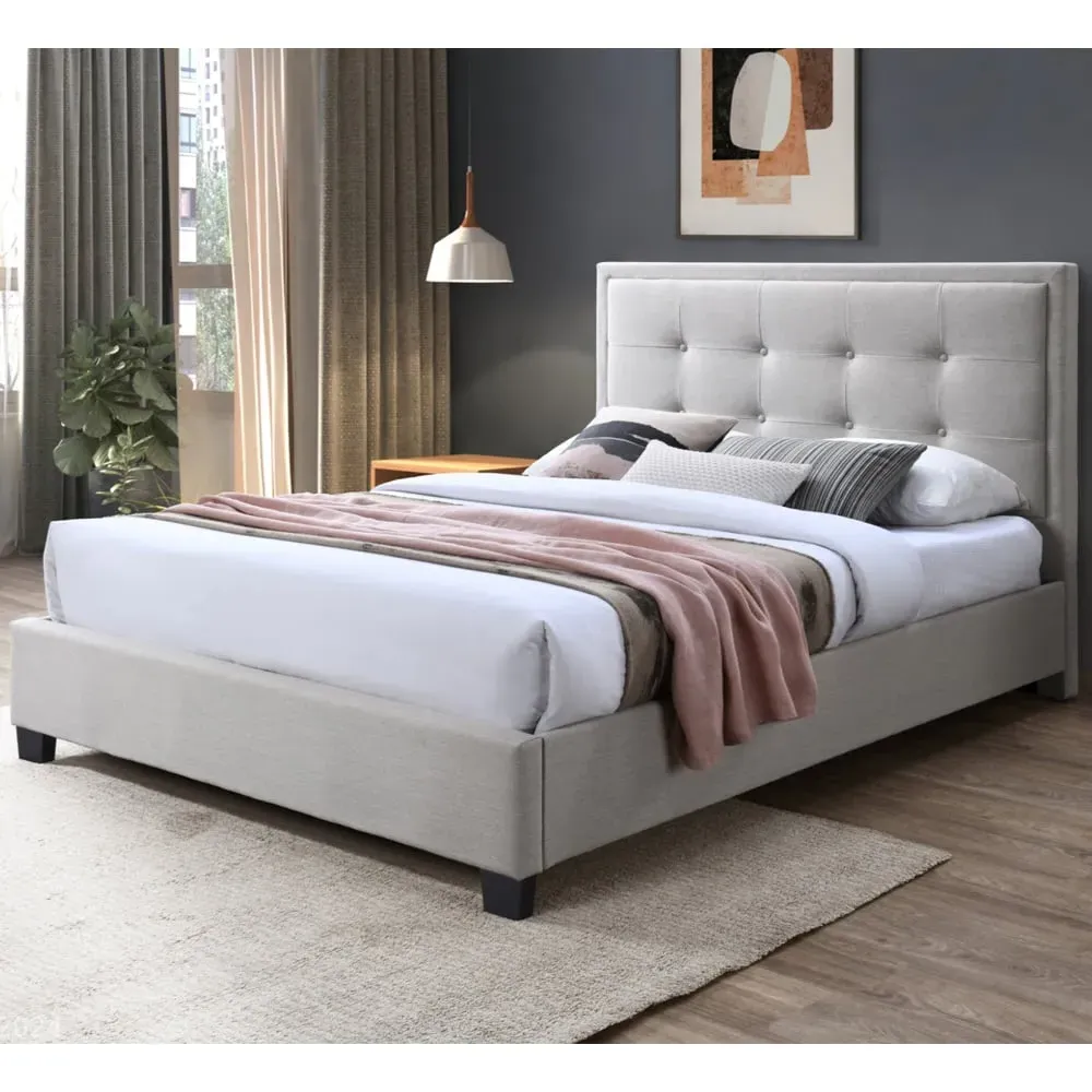 Galena Small Double Bed Frame - Natural, Fabric