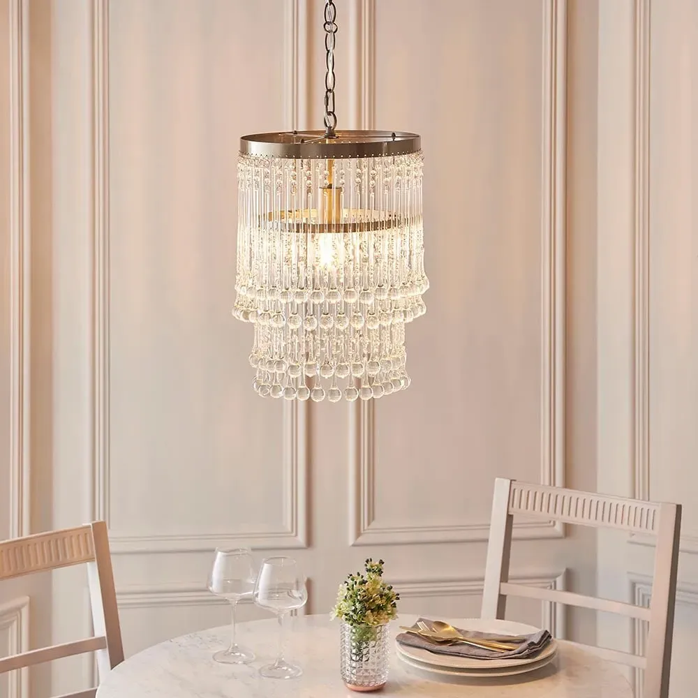 Galesburg Pendant Ceiling Light - Antique Brass, Clear Glass image