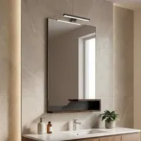 Galia Wall Mirror with LED and Open Shelf - Dark Walnut alternate view