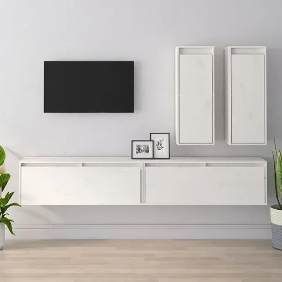 Galilee Entertainment Unit Set - White, Solid Pinewood product