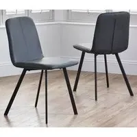 Galileo Dining Chairs (Pair) - Antique Black, Faux Leather alternate view