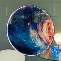 Galla Wave Circular Light Up Wall Art with LED - Multicolour