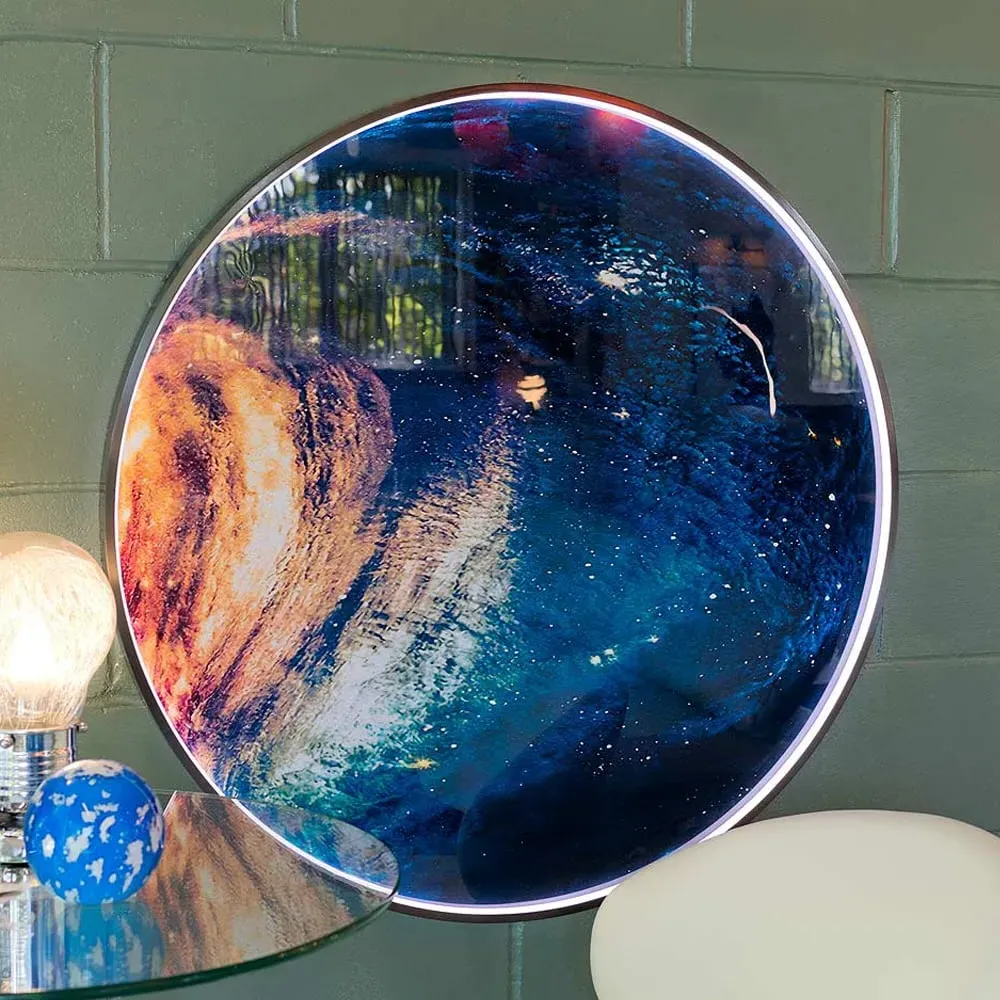 Galla Wave Circular Light Up Wall Art with LED - Multicolour