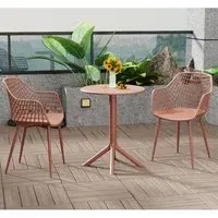 Gallipolis Metal Bistro Dining Table with 2 Chairs - Terraco