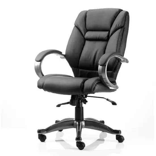 Galloway High Back Executive Office Chair with Arms - Black, Leather