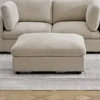 Galnor Fabric Footstool - Biscuit alternate view