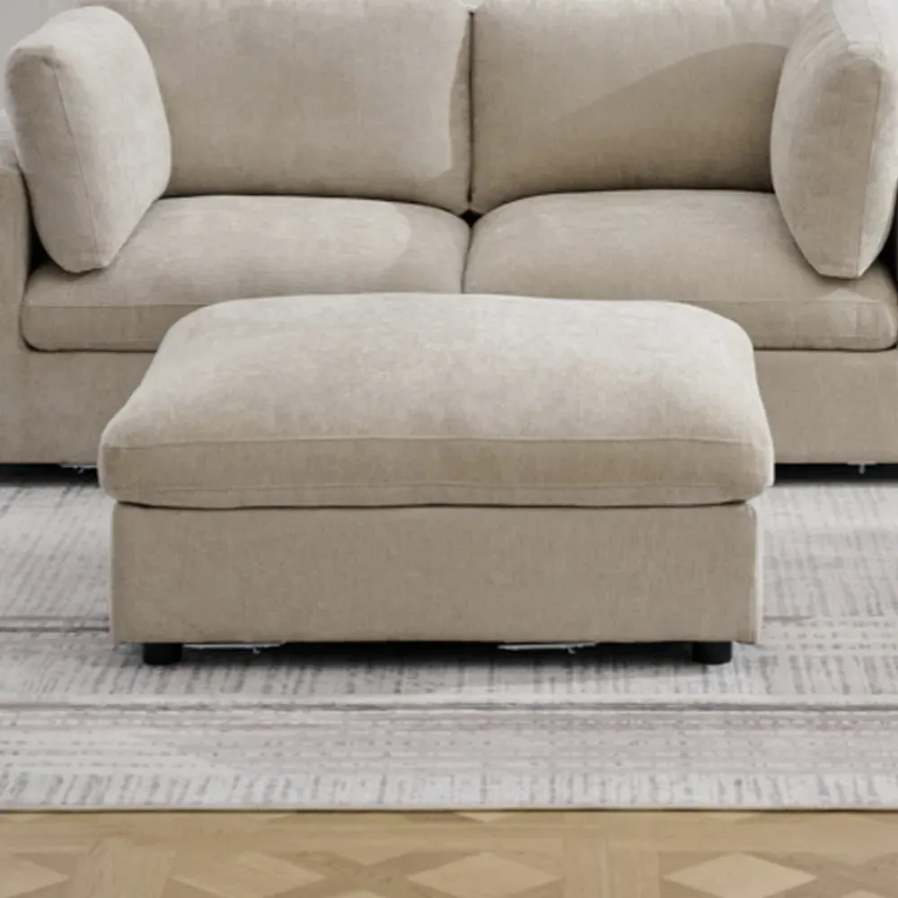 Galnor Fabric Footstool - Biscuit product