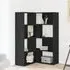 Galva Corner Bookcase with 8 Shelves - Black, Engineered Wood