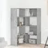 Galva Corner Bookcase with 8 Shelves - Grey, Engineered Wood