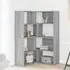 Galva Corner Bookcase with 8 Shelves - Grey, Engineered Wood