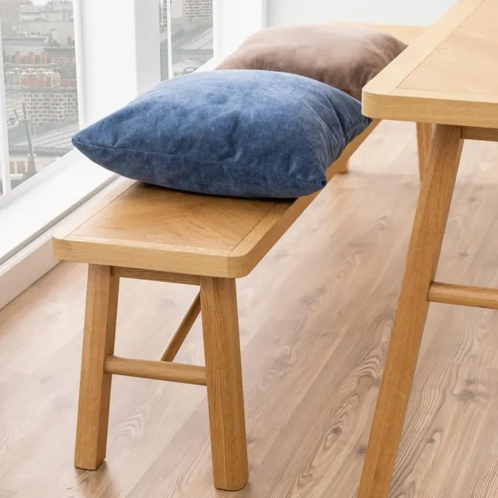 Galveston Rectangular Dining Bench - Matt Oak, Solid Wood product